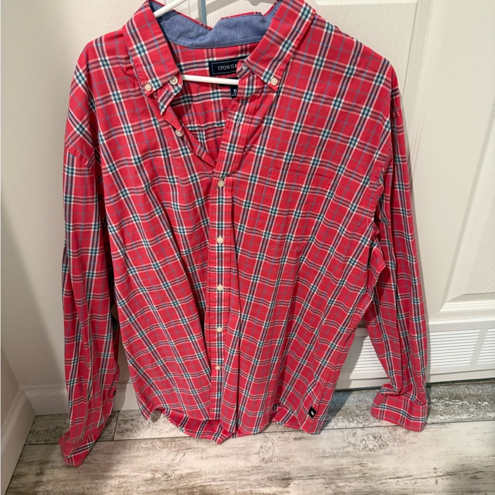 Crown & Ivy Red Plaid Men's Shirt